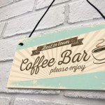 Coffee Bar Hanging Wall Plaque Home Decor Kitchen Cafe Sign