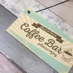 Coffee Bar Hanging Wall Plaque Home Decor Kitchen Cafe Sign