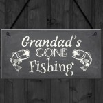 Grandad's Gone Fishing Dad Fisherman Grandad Hanging Wall 