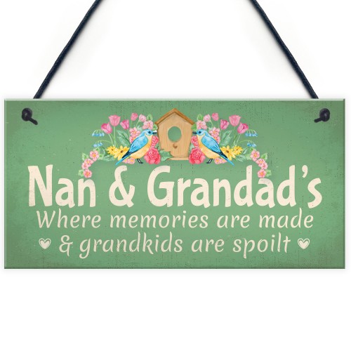 Nan & Grandad Hanging Wall Plaque Nan Gifts For Grandad Birthday