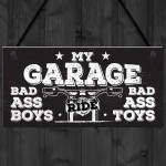 My Garage Man Cave Hanging Wall Plaque Motorbike Enthusiast