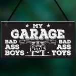 My Garage Man Cave Hanging Wall Plaque Motorbike Enthusiast