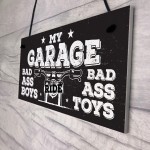 My Garage Man Cave Hanging Wall Plaque Motorbike Enthusiast