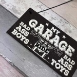 My Garage Man Cave Hanging Wall Plaque Motorbike Enthusiast