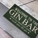 Welcome To Gin Bar ManCave Kitchen Pub Bar Wall Door Garden