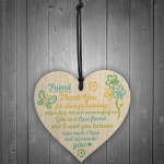 Friendship Sign Inspirational Shabby Chic Wooden Heart Plaque