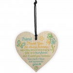 Friendship Sign Inspirational Shabby Chic Wooden Heart Plaque
