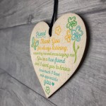 Friendship Sign Inspirational Shabby Chic Wooden Heart Plaque