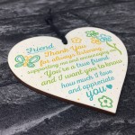 Friendship Sign Inspirational Shabby Chic Wooden Heart Plaque