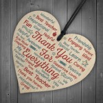 Gift For Teacher Teaching Assistant Nursery Wood Heart Word Art 