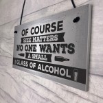Size Matters Funny Alcohol Bar Pub Man Cave Hanging Plaque 