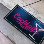 Cocktail Neon Effect Hanging Plaque Home Bar Pub Sign Friendship