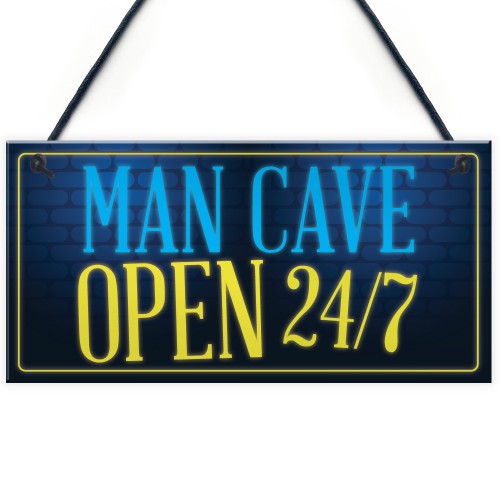 Man Cave Signs And Plaques Neon Effect Shed Sign Wall Plaque