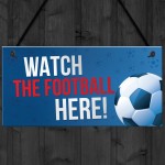 Watch Football Here Pub Bar Man Cave Sign Gift For Men Dad 