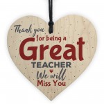 Thank You Teacher Gift Heart Leaving Nursery School Miss You