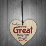 Thank You Teacher Gift Heart Leaving Nursery School Miss You