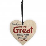 Thank You Teacher Gift Heart Leaving Nursery School Miss You