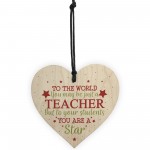 Thank You Teacher Gift Wooden Heart Leaving Goodbye Nursery