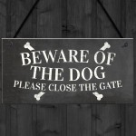 Beware Of The Dog Warning Sign Garden Gate Hanging Plaque Gift