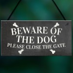 Beware Of The Dog Warning Sign Garden Gate Hanging Plaque Gift