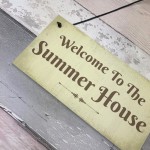 Welcome Summer House Plaque Hanging Shed Garden Sign Decor