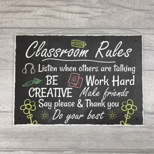 Handmade Classroom Rules Plaque Best Teacher School Nursery Sign