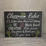 Handmade Classroom Rules Plaque Best Teacher School Nursery Sign