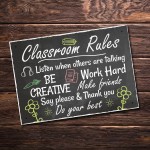 Handmade Classroom Rules Plaque Best Teacher School Nursery Sign