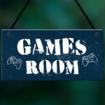 Games Room Man Cave Hanging Plaque Gift For Him Bedroom Plaque