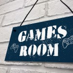 Games Room Man Cave Hanging Plaque Gift For Him Bedroom Plaque