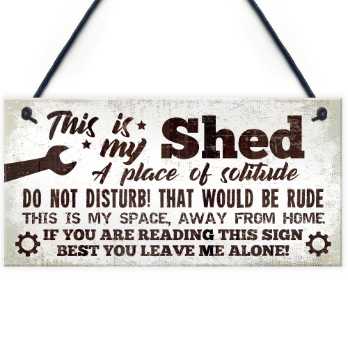 Garden Shed Garage Man Cave Sign Hanging Wall Plaque Gift