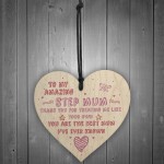 Handmade Amazing Step Mum Heart Plaque Gifts For Mum Friend