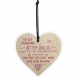 Handmade Amazing Step Mum Heart Plaque Gifts For Mum Friend