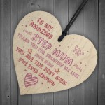 Handmade Amazing Step Mum Heart Plaque Gifts For Mum Friend