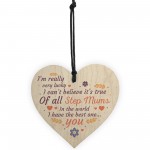 Handmade Best Stepmum Novelty Plaque Gifts For Mum Thank You