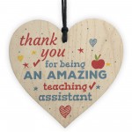 Amazing Teacher Teaching Assistant Leaving Gift Wooden Heart