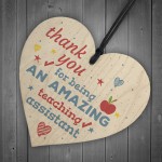 Amazing Teacher Teaching Assistant Leaving Gift Wooden Heart