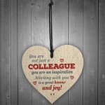 Work Colleague Gift Wood Heart Plaque Sign Friendship Thank You