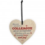 Work Colleague Gift Wood Heart Plaque Sign Friendship Thank You