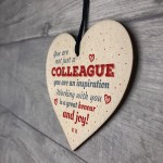 Work Colleague Gift Wood Heart Plaque Sign Friendship Thank You