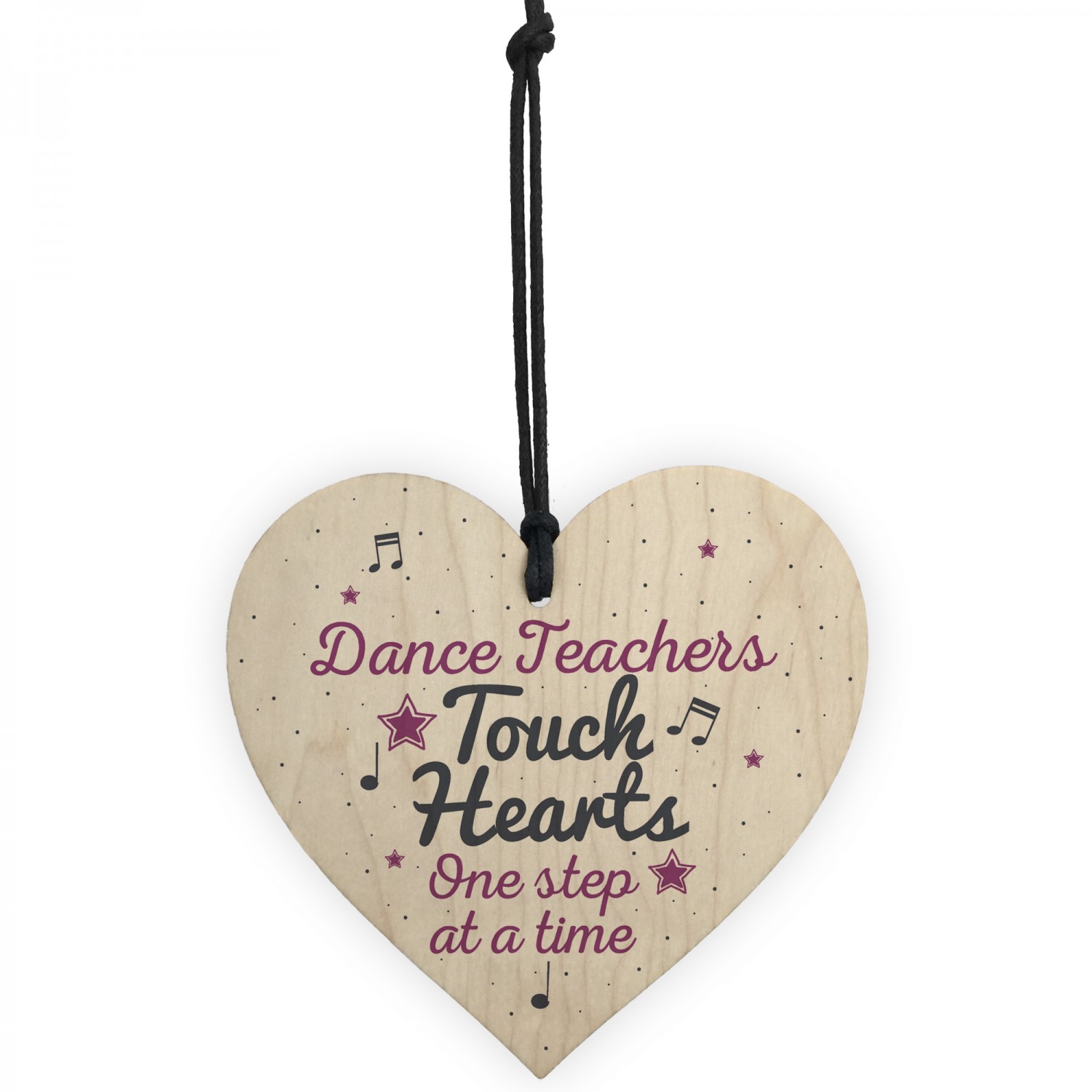 Handmade Wooden Heart Thank You Dance Teacher Gift Birthday Friendship Signs 