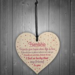 Handmade Friendship Sign Best Friend Plaque Wooden Heart Gift