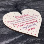 Handmade Friendship Sign Best Friend Plaque Wooden Heart Gift