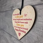 Handmade Happy Birthday Friendship Gift Wood Hanging Heart Sign