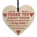 Handmade Wooden Hanging Heart Plaque Nursery Teacher Gift