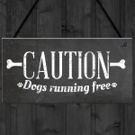 Caution Dogs Running Free Dog Warning Sign Security Garden