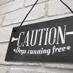 Caution Dogs Running Free Dog Warning Sign Security Garden