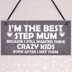 Best Stepmum Crazy Kids Novelty Hanging Plaque Gifts For Mum