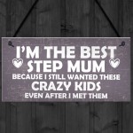 Best Stepmum Crazy Kids Novelty Hanging Plaque Gifts For Mum