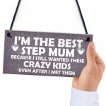 Best Stepmum Crazy Kids Novelty Hanging Plaque Gifts For Mum